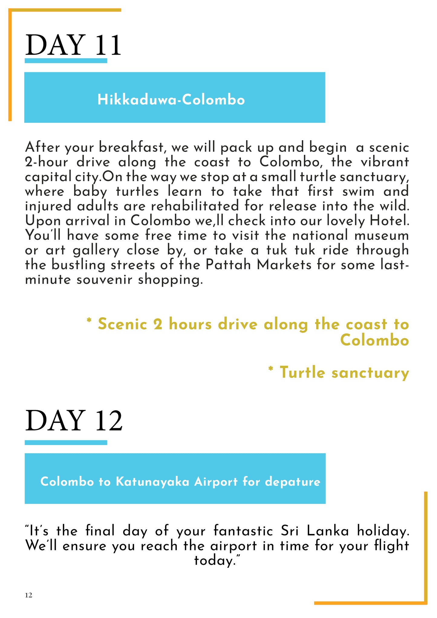 12 Days Tour Package