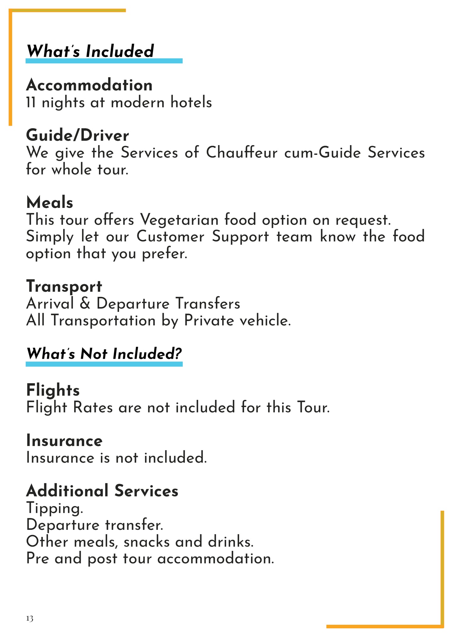 12 Days Tour Package